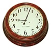 Seth Thomas Clock Co., Thomaston, Conn., "Gallery 18 Inch", wall clock, 15 days, time only, spring driven movement in a mahogany case with 18" painted metal dial, c1885