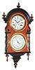 Welch, Spring & Co., Bristol, Conn., "Wagner B.W. Hanging" walnut 8 days, time and strike, calendar clock, c1878