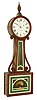 E. Howard & Co., Boston, Mass., 8 day, weight brass movement wood sidearm banjo clock or timepiece, c1975  Movement and dial are stamped 1850 and No. 24.  This case style represents one of the types produced in the1850 period.