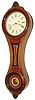 E. Howard & Co., Boston, Mass., "No. 9 Regulator" figure eight wall clock, 8 days, time only, weight driven movement in a walnut case with painted iron dial and reverse painted tablets, c1880