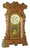 New Haven Clock Co., New Haven, Conn.,  "Norwich Line", 8 day, time and strike pressed oak mantel clock, c1907