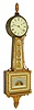 Waltham Clock Co., Waltham, Mass., 8 day, weight brass movement gilt patent or banjo clock or timepiece, c1920  Serial no on the movement is 7355.
