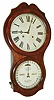 Ithaca Calendar Clock Co., Ithaca, New York, "No. 4 Hanging Office", 8 day, time and strike double dial calendar wall clock, c1880
