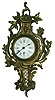 French cast brass cartel wall clock case with later 8 day time only pin-pallet works, early 20th century