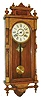 Ansonia Clock Co., Ansonia, Conn., "Queen Elizabeth", 8 day, time and strike spring brass movement wall clock, c1901