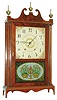 Seth Thomas, Plymouth, Conn., 30 hour, time and strike wood movement pillar & scroll shelf clock, c1825
