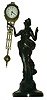 Reproduction, China, of Junghans "Diana" 30 hour swinger desk clock, modern