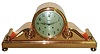 Chelsea Clock Co., Boston, Mass, "Tambour No. 3", copper bronze 8-day time and house strike mantel clock, 1914