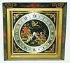 Chelsea Clock Co.,, Boston, Mass., "Chinese Lacquer" 6 5/8" frame easel style 8 day time only desk clock, c1967