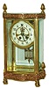 Gilbert Clock Company, Winsted, Conn., "Villeray" brass and beveled glass 8 day time and strike crystal regulator, visible escapement, c1906