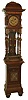 German tall clock, 30 hours, time and strike, weight driven wag-on-wall type movement in an oak case with brass appliques and brass dial, c1850