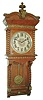 Ansonia Clock Co., New York, "Niobe" oak time and strike weight driven wall regulator with fancy cast pendulum, c1904