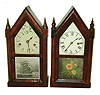 Clocks- 2 (Two) C. Jerome, (New Haven Clock Co.), New Haven, Conn miniature steeple clocks:  (1) 30 hour time steeple timepiece and (2) 30 hour time and strike steeple.