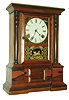 Atkins Clock Co., Bristol, Conn., "London" 8 day, time and strike rosewood veneered shelf clock, c1865