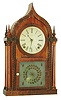 Forestville Manufacturing Company, 8 day, time and strike ripple molding round gothic or onion top shelf clock. c.1845.