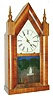 Chauncey Jerome, 8 day time and strike steeple clock with "Monument at Lexington" tablet, c1860