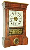 Seth Thomas Clock Co., Thomaston, Conn., 8 day, time, strike and alarm small cornice top shelf clock, c1870.