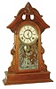 William L. Gilbert Clock Co., Winsted, Conn., "Lapwing", 8 day, time and strike shelf clock, c1879
