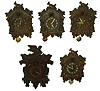 Clocks- 5 (Five) Lux and Keebler, Waterbury, Conn., 30-hour novelty timepieces, c1937