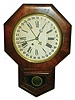 Clocks- 3 (Three) Connecticut 8 day time only school clocks: Sessions oak; Ansonia rosewood with calendar; and New Haven oak; c1910