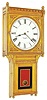 E. Howard & Co., Boston, Mass., "No. 75 Regulator" wall clock, 8 days, time only, weight driven movement in an oak case with painted metal dial and reverse painted tablet, c1900