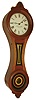 E. Howard & Co., Boston, Mass., "No. 10 Regulator" figure eight wall clock, 8 days, time only, weight driven movement in a walnut case with painted iron dial and reverse painted tablets, c1880