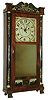 Silas Hoadley, Plymouth, Conn., 30 hour, time, strike and alarm weight upside down wood movement "Franklin" half column & splat shelf clock.  c.1830