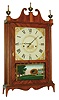 Seth Thomas, Plymouth, Conn., 30 hour, time and strike weight wood movement off center pillar and scroll mantel clock, c1825