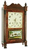 George Mitchell, Bristol, Conn., 30 hour, time and strike weight wood movement half column and splat shelf clock, c1828