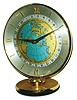 Imhof, Swiss, 15 jewel brass and glass world time desk clock, c1970