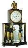 Austrian 60 hour grand sonnerie figural walnut and glass mirror mantel clock, c1850