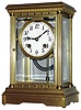 c1895, Ansonia Clock Co., New York, brass and beveled glass 8 day time and strike balance wheel crystal regulator, c1895