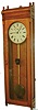 E. Howard & Co., Boston, Mass., "No. 89 Regulator" wall clock, 8 days, time only, weight driven movement in an oak case with painted metal dial and PRR logo and STANDARD TIME on the glass, c1895