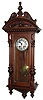 Austrian walnut 8 day time and strike wall clock with Japy Freres movement, c1905