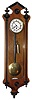 F. Kroeber, New York, "Vienna regulator No. 0" walnut time only weight driven wall clock, c1875