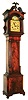 A mini grand daughter tall case with rocking ship and chiming Westminster chimes on the quarters, unsigned but surely from the workshop of Elmer Stennes of Weymouth, Mass,  c1965