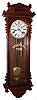 Korean stained wood 8 day time only weight driven wall clock, c1990