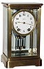 Seth Thomas Clock Co., Thomaston, Conn., "Empire No. 0" 8-day time and strike brass crystal regulator mantel clock, c1911