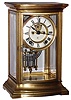 Ansonia Clock Co., New York, "Roy" brass and beveled 8 day time and strike crystal regulator, visible escapement, c1914