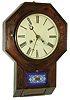 Atkins Clock Co., Bristol, Conn., 8 day, time and strike ripple molding wall clock, c1863