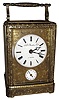 J.F. (Jean Francois) Bautte & Cie, Geneve, 8 day brass and beveled glass repeating petite sonnerie with alarm carriage clock in one-piece case, c1860