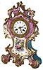 French porcelain 8 day time and strike thread suspension mantel clock, c1840