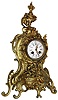 French ornate cast brass 8 day time and strike mantel clock, c1890