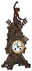 French cast bronze figural 8 day time and strike mantel clock, c1902