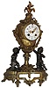 French cast brass figural 8 day time and strike mantel clock, c1890