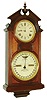 Ithaca Clock Co., Ithaca, NY, "No. 6 Hanging Library". 8 day, time and strike double dial calendar clock, c1875