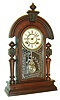 Ansonia Clock Co., Ansonia, Conn., "King", 8 day, time and strike walnut shelf clock, c1880