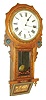 Anglo-American, 8 day, time and strike inlayed long drop octagon wall clock, c1875