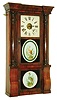 Seth Thomas Clock Co., Thomaston, Conn., 8 day, time and strike weight brass movement column and cornice shelf clock, c1875