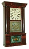 Chauncey Jerome, New Haven, Conn., 30 hour, time and strike weight brass movement column and cornice shelf clock, c1850